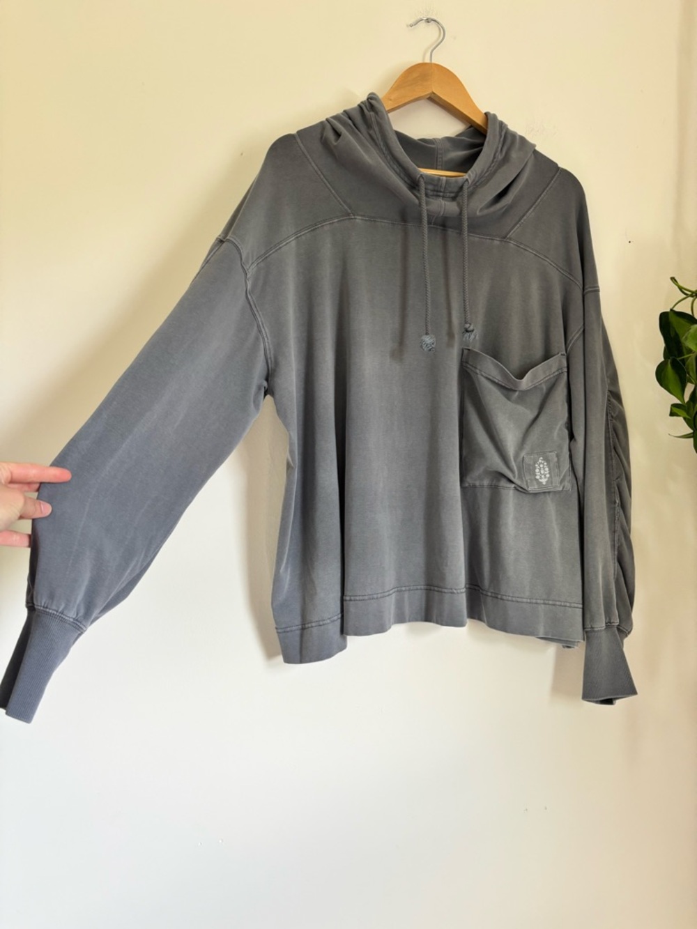 Free People Hot Shot Hooded Layer In Gunmetal - Picture 5 of 10